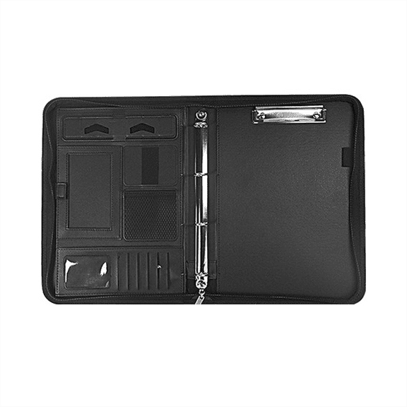 A4 Zipper Calculator Binder Conference File Pad Folder Briefcase Tablet Portable Circular Handle Bag