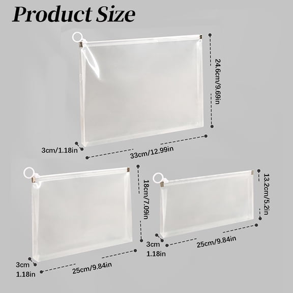 A4 Zipper Envelope - Transparent Plastic Document Pouch with Seal - Waterproof File Organizer for Papers Receipts - Office Storage Bag