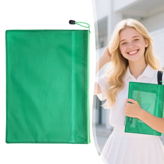 A4 Zipper File Bag, Document Studont Category Bag – Mesh Makeup Pencil Case, Multipurpose Travel Bag, 1Pcs