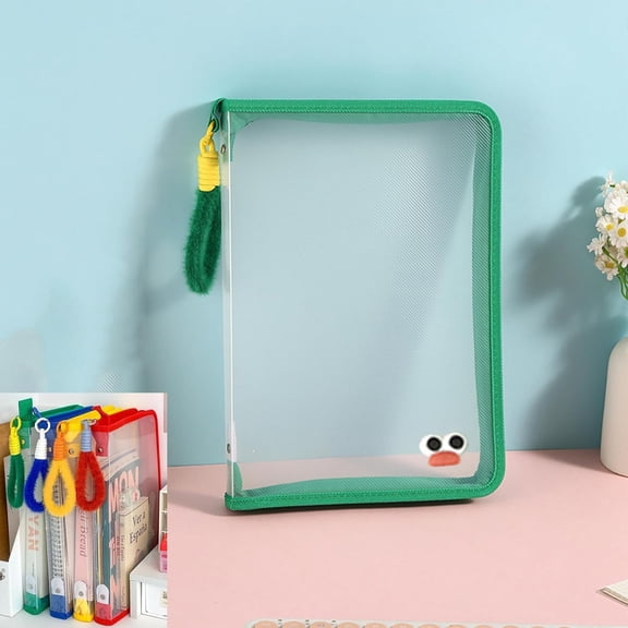 A4 Zipper File Folder with Handle, Upgraded Thickened Waterproof Document Pouch, Puzzle Bags for Building Blocks Toys Books(1pack Green)