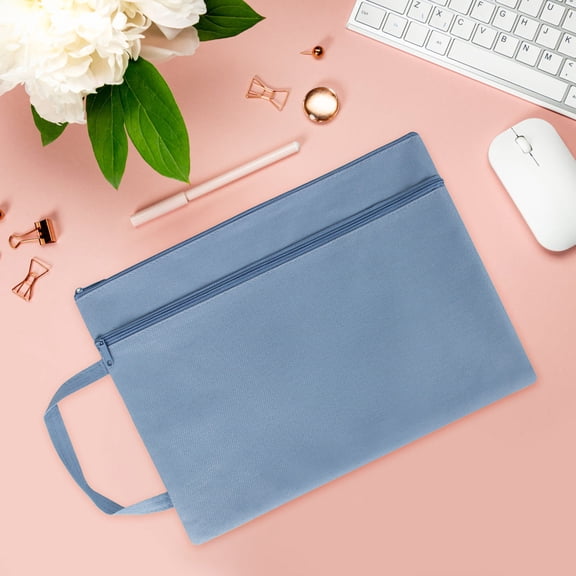 A4 Zipper Organizer Bag – Thickened Nylon Document & Art Supply Tote with Handle – Water-Resistant File Folder for School & Office,D