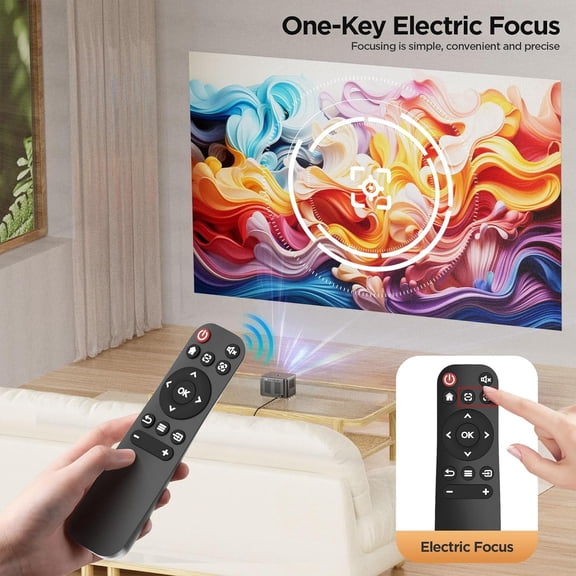 A40 4K WiFi Projector, Portable with 18000L, Outdoor Movie Projector for Phone/TV Stick//USB/DVD/PS