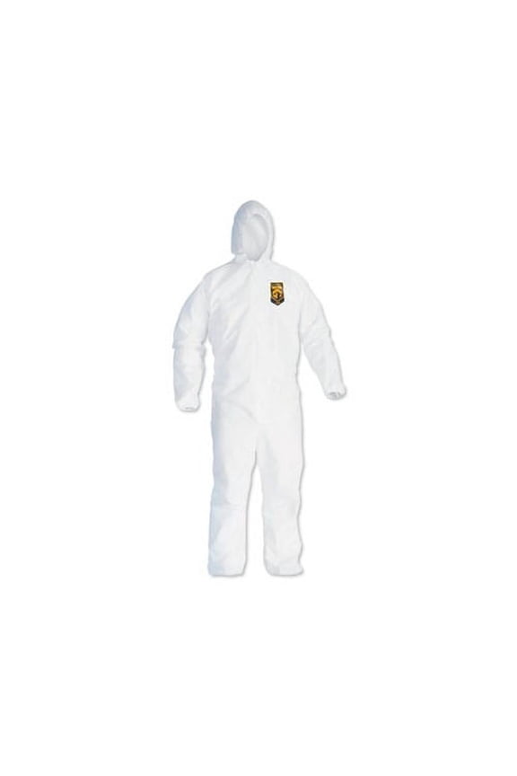 A40 Elastic-Cuff and Ankles Hooded Coveralls White, X-Large, 25/Case