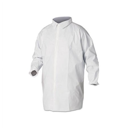 A40 Liquid and Particle Protection Lab Coats 2X-Large, White, 30/Carton