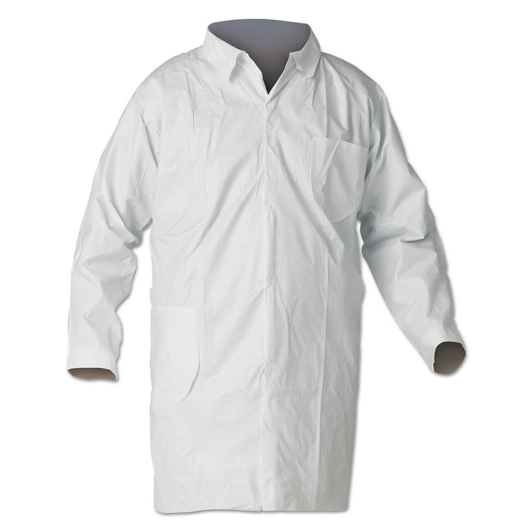 A40 Liquid and Particle Protection Lab Coats, X-Large, White, 30/Carton
