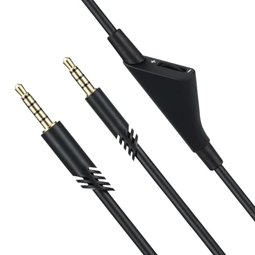 A40 Replacement Headphone Cable with Volume Control 6.5 Ft/2.0 M Audio Cable Compatible with Astro A10,Astro A30,Astro A40,Astro A40TR,Astro A50 Gaming Headsets Cord (6.5 Ft/Black)