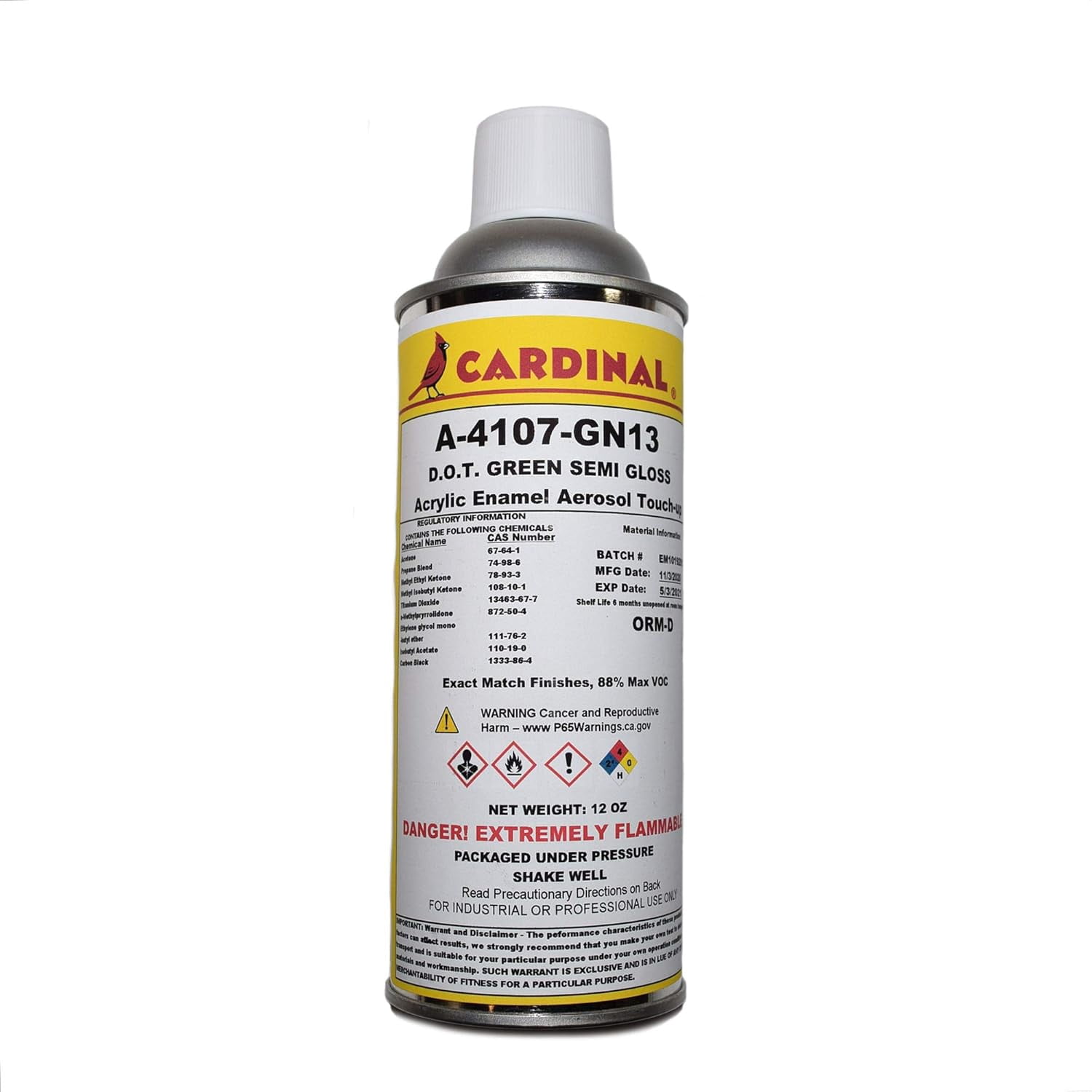 A4107 GN13 DOT GREEN SEMI GLOSS POWDER COATING SPRAY PAINT | Car Parts and Repair Refinishing Clear Coat for Permanent Sealing of Coated Surfaces