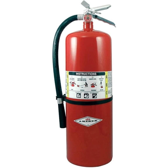 A411, 20lb ABC Dry Chemical Class A B C Multi-Purpose 20 Pound Fire Extinguisher with Wall Bracket.