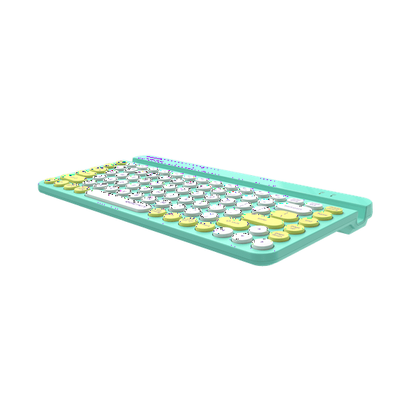 A4tech FBK30 Multi-Device QuietKey Wireless Keyboard, 2.4G and Bluetooth Dual Mode, Up to 4 Devices, Portable with Integrated Stand for Mac iOS Windows Android (Avocado)