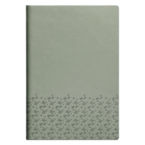 A5 160 Page Dragon Pattern Pu Leather Bamboo Green, A5 Thick Paper Softcover Engraved Notebook - Sewed Journal with 100Gsm Smooth Writing, Portable Notebook for Schǒ-ǒl Daily Note Taking