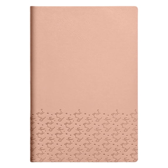 A5 160 Page Dragon Pattern Pu Leather Peach Blossom Pink, A5 Thick Paper Softcover Engraved Notebook - Sewed Journal with 100Gsm Smooth Writing, Portable Notebook for Schǒ-ǒl Daily Note Taking