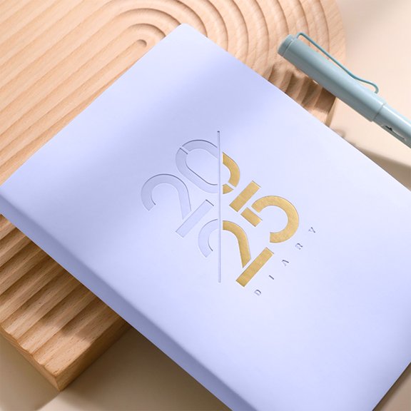 A5 2025 Weekly & Monthly Academic Planner - Purple Leather-Like Cover, 180° Lay Flat, Satin Ribbon Bookmark, Paper Notebook for Office, Home, Travel