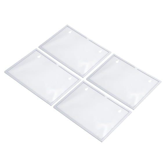 A5 5.8x8.3 Inch Magnetic Sign Holder, Display Frame for Office, White 4 Pack