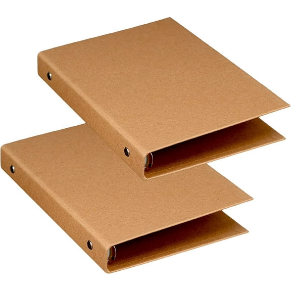 A5 6 ring binder, A5 ring binder, A5 ring binder 6 holes, Kraft a5 folders for brochure cover insertion Scrapbooking Paper Loose-leaf sheets, 2 pcs