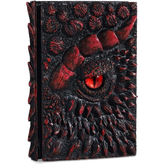 A5 (7.3" x 5.1") 3D Dragon Embossed Journal,Resin Engraving Notebook,Retro Diary,100 Sheets Blank Paper,Hardcover Travel Notepad for Writing,Sketchbook,Collection,Gift,Decoration (Red)