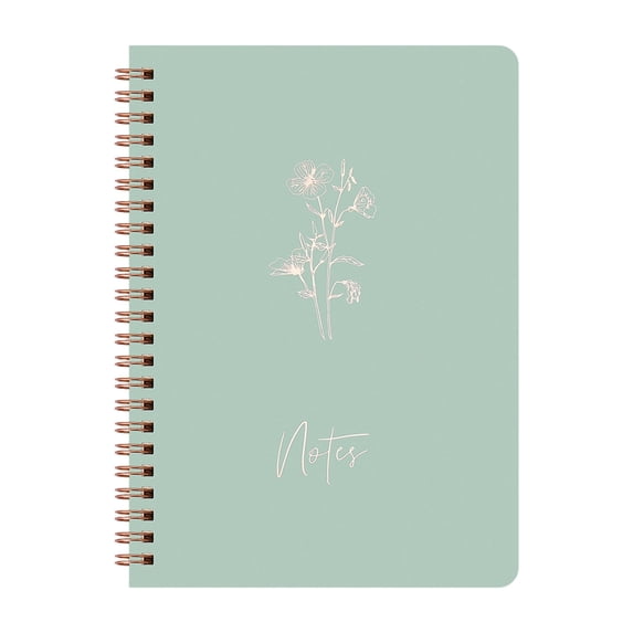 A5 Aesthetic Journal Notebook, Oimcto College Ruled Writing Journal, Cute Hardcover Notebook Suitable for Work, Classroom & Journaling, Left-Handed Friendly, Gold Branch Pattern, Apple Green