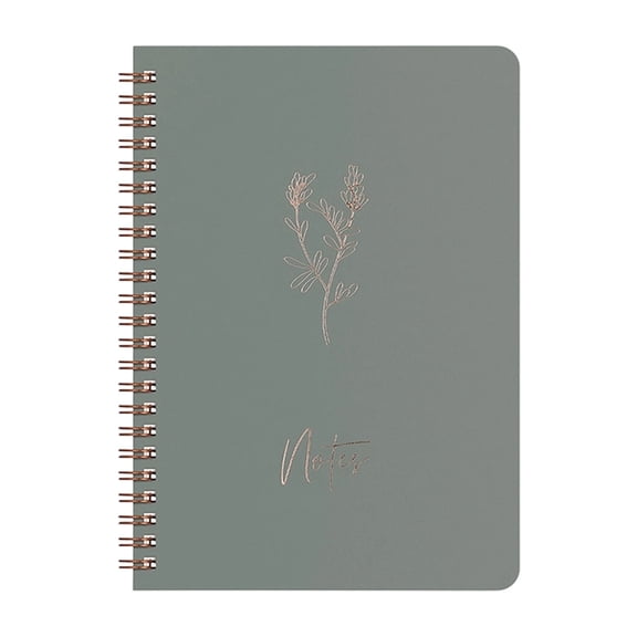 A5 Aesthetic Journal Notebook, Oimcto College Ruled Writing Journal, Cute Hardcover Notebook Suitable for Work, Classroom & Journaling, Left-Handed Friendly, Gold Branch Pattern, Pasture Green