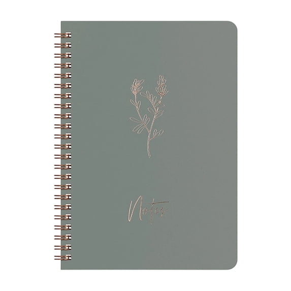 A5 Aesthetic Journal Notebook, Oimcto College Ruled Writing Journal, Cute Hardcover Notebook Suitable for Work, Classroom & Journaling, Left-Handed Friendly, Gold Branch Pattern, Pasture Green