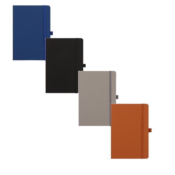 A5 And A6 Slim Hardcover Notebook With Pen Loop, College Ruled Lightweight For Purse Travel And Daily Notes (Dark Blue*1+Black*1+Grey*1+Brown*1)