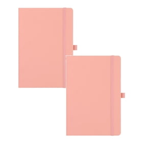 A5 And A6 Slim Hardcover With Pen Loop, College Ruled Lightweight Journal For Purse And Travel Notes (Pink*1+Pink*1)