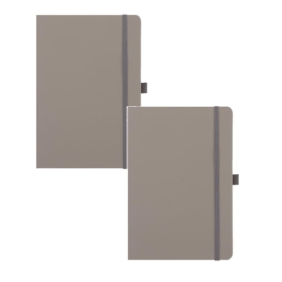 A5 And A6 Slim Lightweight Notebook, College Ruled Hardcover With Pen Loop For Purse Travel And Daily Notes (Grey*1+Grey*1)