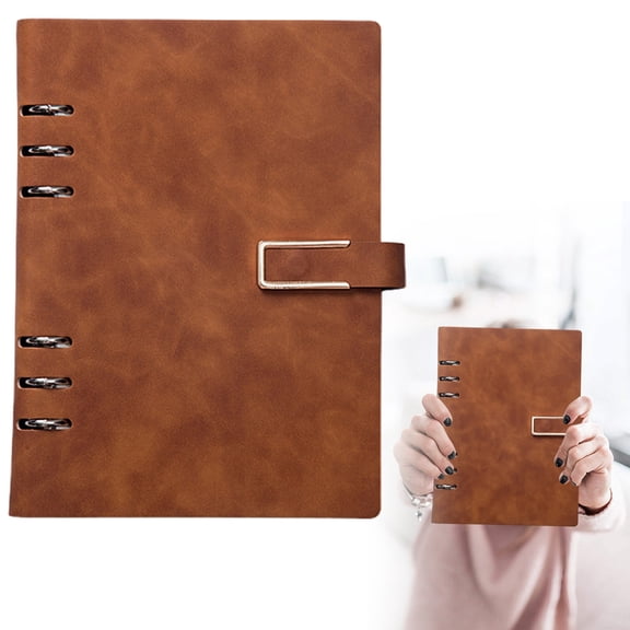 A5 Binder 6 Ring Refillable Notebook, Budget Planner for A5 Filler Paper, PU Leather Loose Leaf Personal Planner Wallet Organizer Stuffing Binder with Magnetic Buckle Closure, 1 Pcs