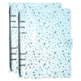 thumbnail image 1 of A5 Binder Cover, 2 Pack 6-Ring Stars Pattern Refillable Notebook Shell with Snap Button Closure Loose-Leaf Journal Folders for DIY Meeting Notebook, Blue, 1 of 6