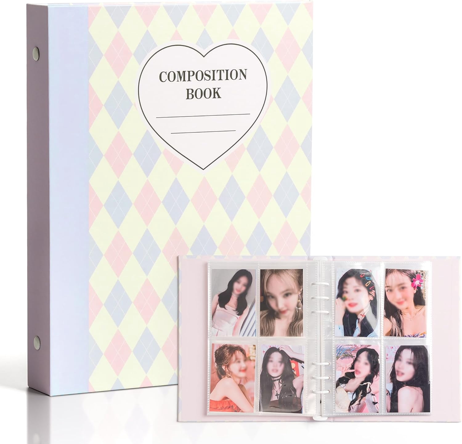 A5 Binder Kpop Photocard Holder Book 6 Ring Kpop Photo Card Binder 2.5 * 3.5 Inch Mini Photo Album With 240 Card Sleeves Pockets 30pcs Inner Page