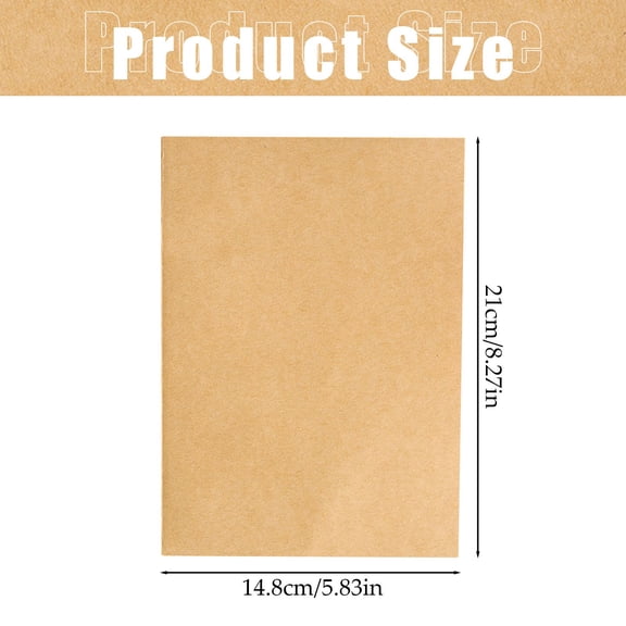 A5 Blank Hardcover Notebook for Daily Journaling, 180 Pages Thick Unlined Paper for Bullet Journal and Sketching, Portable Kraft Writing Notebook for Home Office Travel, Black