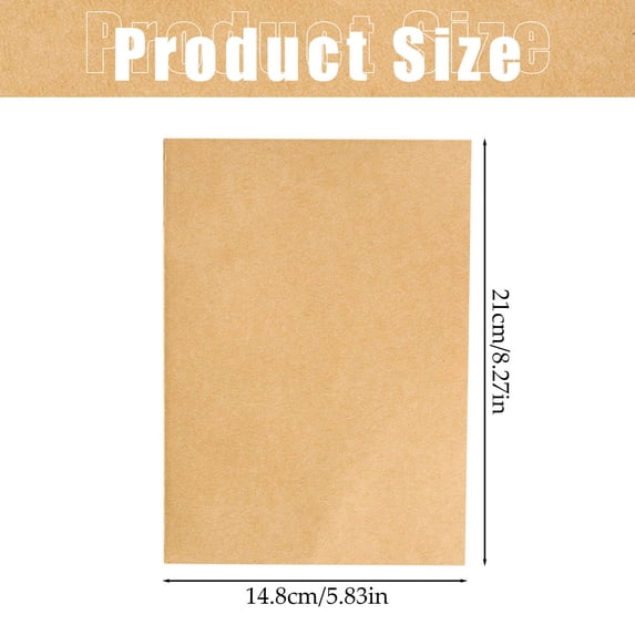 A5 Blank Hardcover Notebook for Daily Journaling, 180 Pages Thick Unlined Paper for Bullet Journal and Sketching, Portable Kraft Writing Notebook for Home Office Travel, Yellow