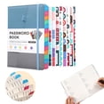 thumbnail image 1 of A5 Blue & Gray Password Book with Alphabetical Tabs | Password Organizer for Seniors | Secure Internet Website Login Details Notebook | 115 Pages, Elastic Closure, Pen Holder, & Inner Pocket, 1 of 9