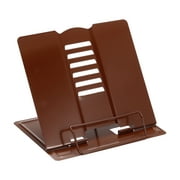 A5 Book Stand, Iron Adjustable Foldable Book Display Holder, Brown
