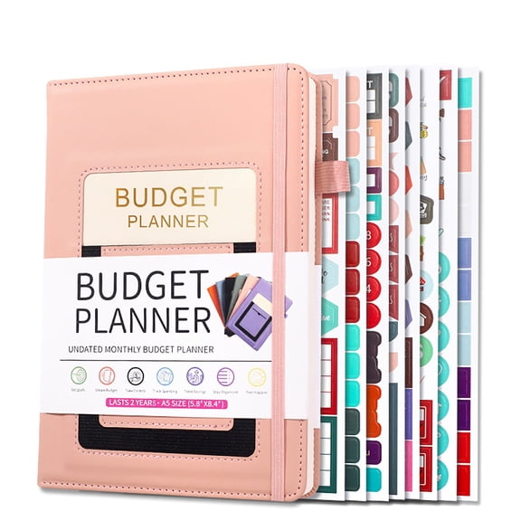 A5 Budget Planner Notebook with Expense Trackers, Financial Organizer, Hardcover Book, Monthly Bill & Savings Goal Journal, Money Planner