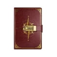 thumbnail image 1 of A5 Classic Password Diary with Combination Lock, Vintage Compasses Pattern Notebook, Lockable Stationery Journal for Students, Waterproof Imitation Leather Cover, 1 of 5