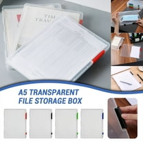 A5 Clear Plastic Storage Box Transparent Document and Paper File Organizer Case with Lid