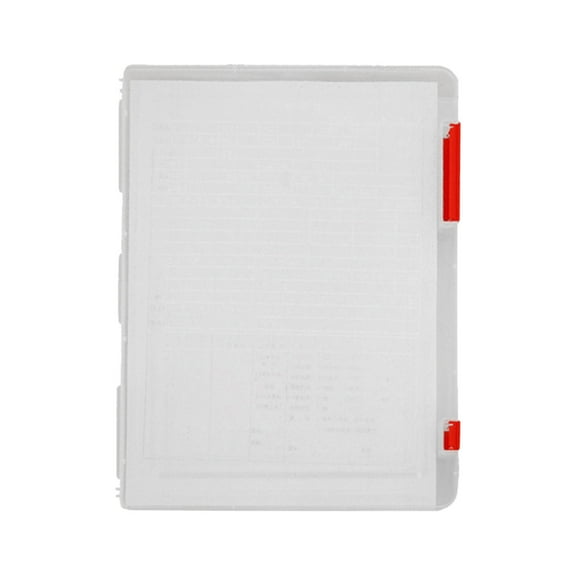 A5 Clear Plastic Storage Box - Waterproof Document Organizer for Home/Office - Stackable Case for Certificates, Masks & Important Files (24.2x17 cm) Red