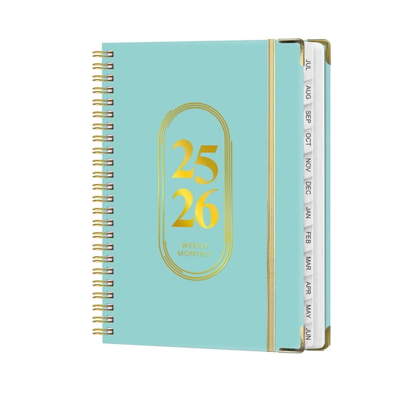 A5 Coil Notebook with Elastic Closure, English Planner with Durable Hard Cover, Multi-Functional Organizer for Work, Study, and Goal Setting, Portable Journal for Daily Tasks and Notes