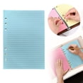 thumbnail image 1 of A5 Colorful Lined Filler Paper 6 Hole 120GSM Loose Paper And Planner Inserts For Notebooks Journals Study Notes 50 Sheets, 1 of 9