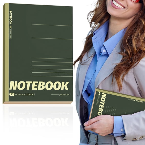 A5 Composition Notebooks, Lined Notebook with 8mm Dot Ruled Paper, 80 Pages Campus Notebook for College Work Study, Lay Flat Writing Notebook for Notes, Diary, Drawing and Planning, A