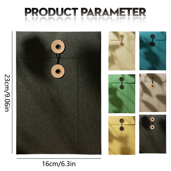 A5 Cowhide Thread Seal Envelopes Thick Reusable Transparent Folder Office