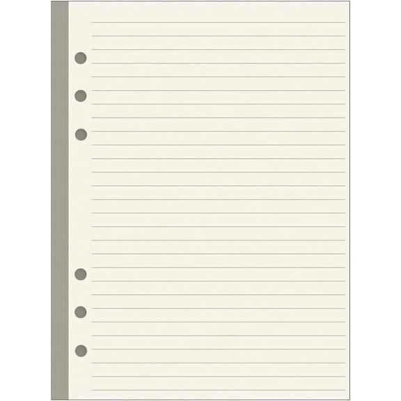 A5 Cream Lined Refills Paper, 6 Hole A5 Lined Paper for Filofax Planner, Organizer, Binders, 6 Hole Punched Planner Inserts, Cream Paper, 100 Sheets/200 Pages, College Ruled, 5.8 X 8.25 Inch