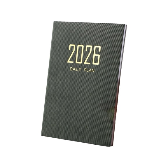 A5 Daily Planner Notebook - English Note-Taking & Weekly Scheduler, Portable 365-Day Undated Planner for Work and Personal Use