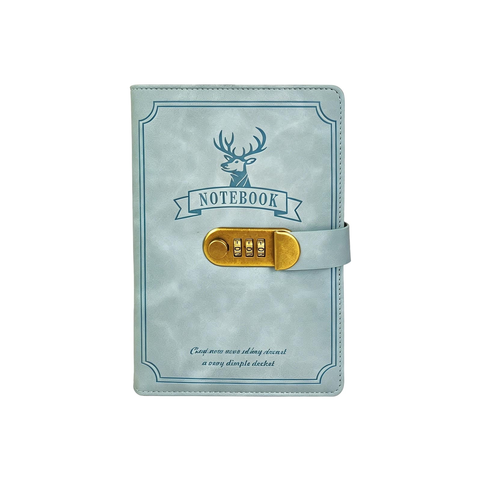 A5 Deer-Head Notebook with Lock and Combination Notepad Business-Style Thickened Diary Planner