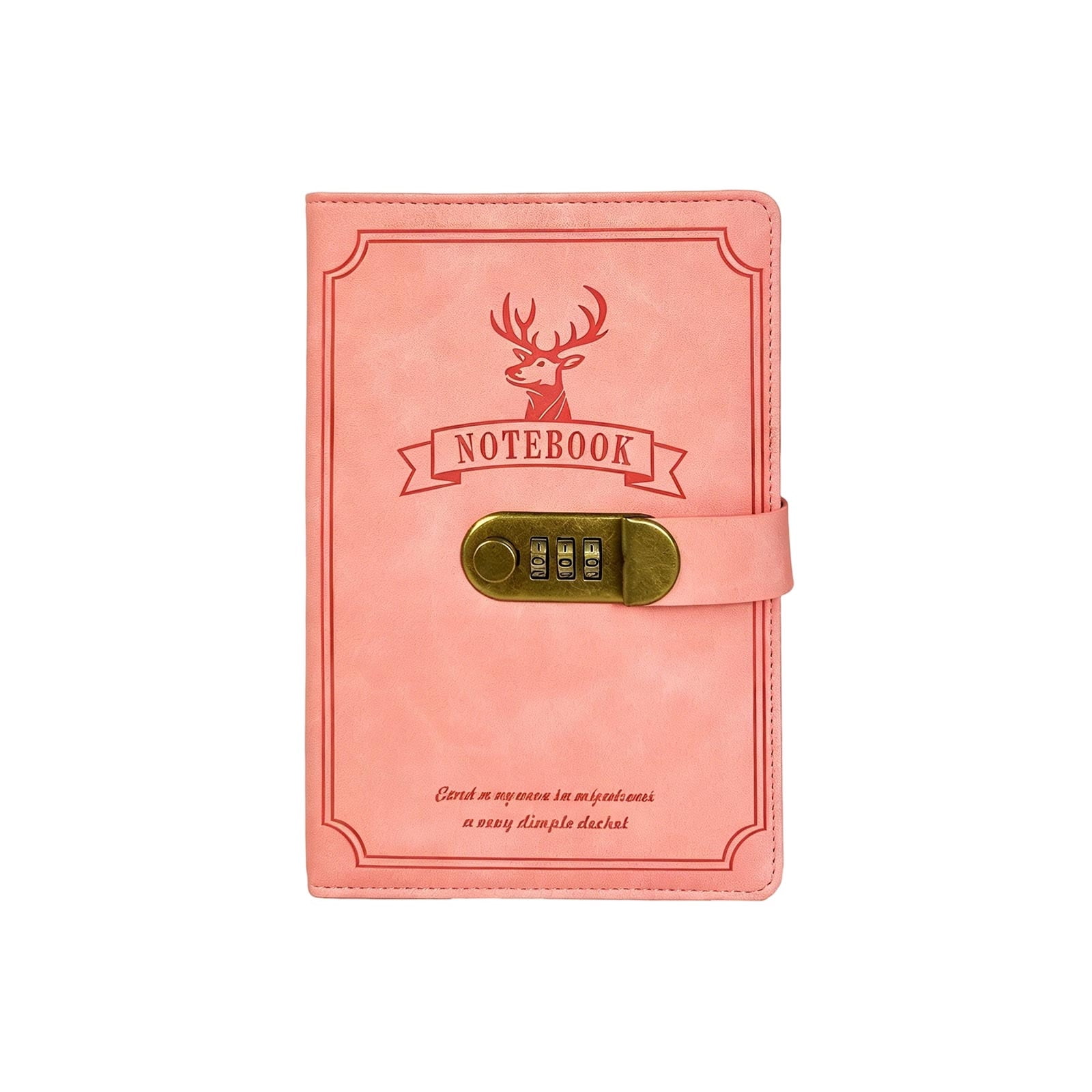 A5 Deer-Head Notebook with Lock and Combination Notepad Business-Style Thickened Diary Planner