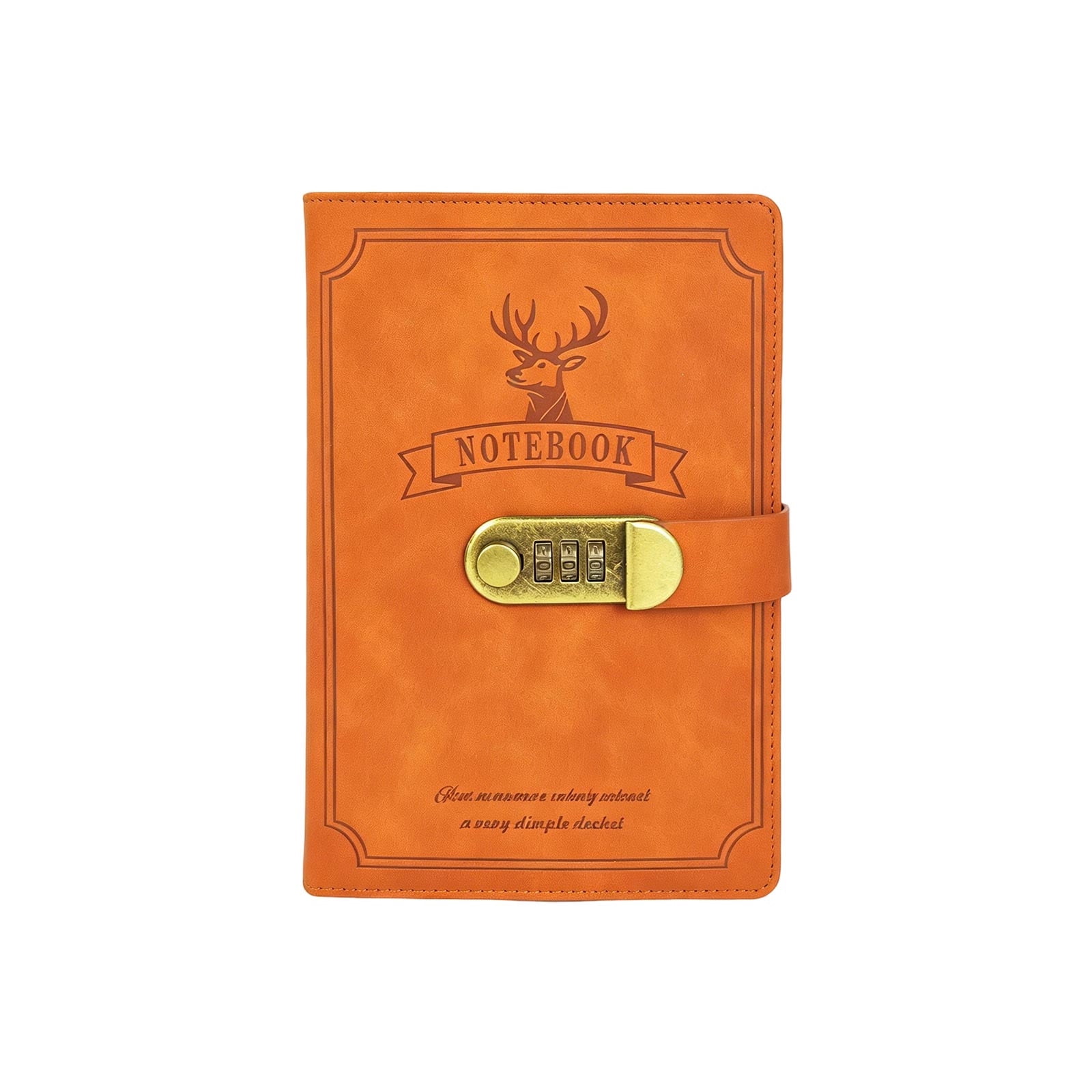 A5 Deer-Head Notebook with Lock and Combination Notepad Business-Style Thickened Diary Planner