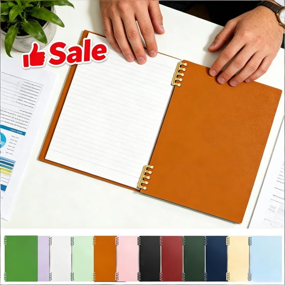 A5 Detachable Notebook, Spiral Notebook, Ring-Bound Notebook, 8.11×5.67in Lined Journal, No-Bleed Thick Paper, 360° Foldable, Hand-Friendly Loose-Leaf Binder for Office & Daily Use, Red