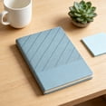 thumbnail image 1 of A5 Diagonal Pattern Notebook, PU Leather Lined Journal, 100 Sheets, Daily Journaling Ruled Notebook, Classic Writing Notebook for Travel, Journaling, Business, Office and Home Use, Blue, 1 of 4