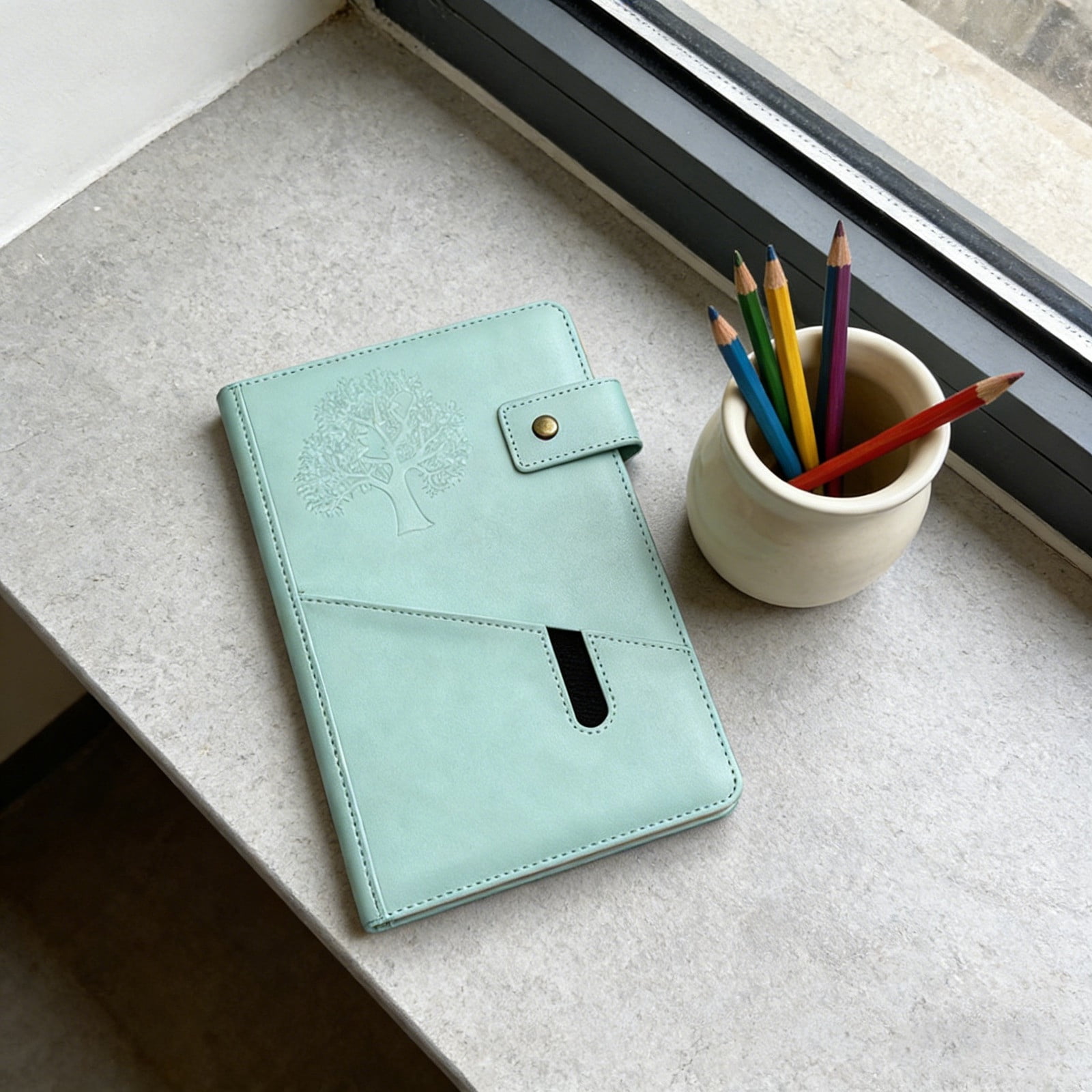 7in Notebook A5 Diary PU Faux‑ Notebook 200 Pages Journal for / 8.3x5.7in Soft ...