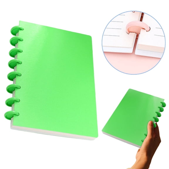 A5 Discbound Planner with 8 Discs, Poly Cover Notebook with Removable Pages, 80 Sheets for Work Travel Note Taking, 1 Notebook