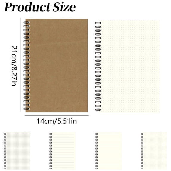 A5 Dot Grid Notebook Journal With Thick Paper, For Work Study And Note Taking, 50 Sheets Brown Cover